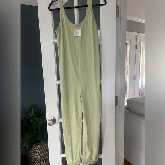 Zara Cotton Green Jogger Jumpsuit - Picture 2 of 5